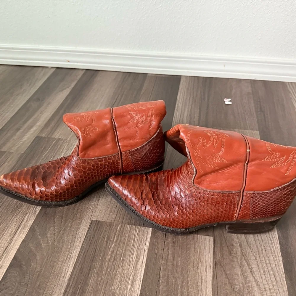 Men's Western Leather Boots - Rich Brown - Picture 11 of 13